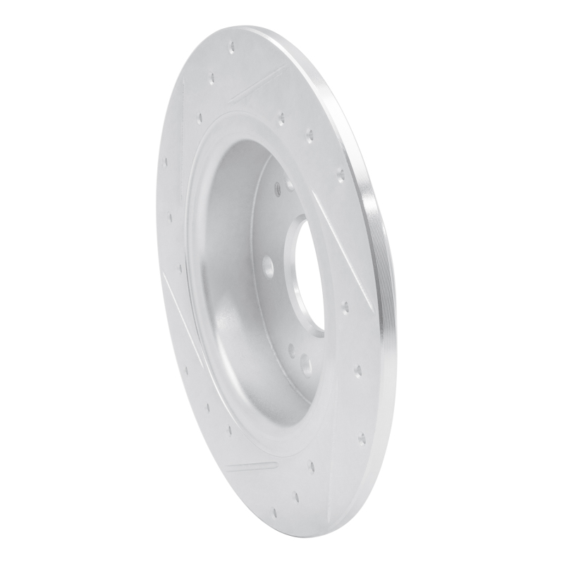 Honda CR-Z Brake Rotor (1) - Rear Right - R1 Concepts - Drilled & Slotted - Silver - 2016